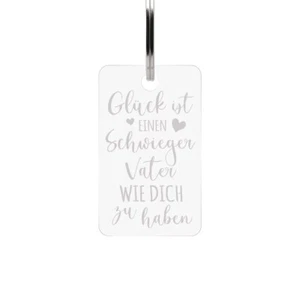 Llavero rectangular de vidrio acrílico regalo Dogtag - Mejor suegro - Imagen 1 de 4