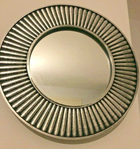 Circular Wall Mirror Home Decor Charcoal Silver Grey Unique Home Decor GLOBAL! Cover