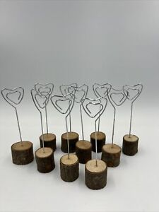 Lot Of 10-Wood  Base Place Card Holder Picture Clip Stand Home Party Wedding