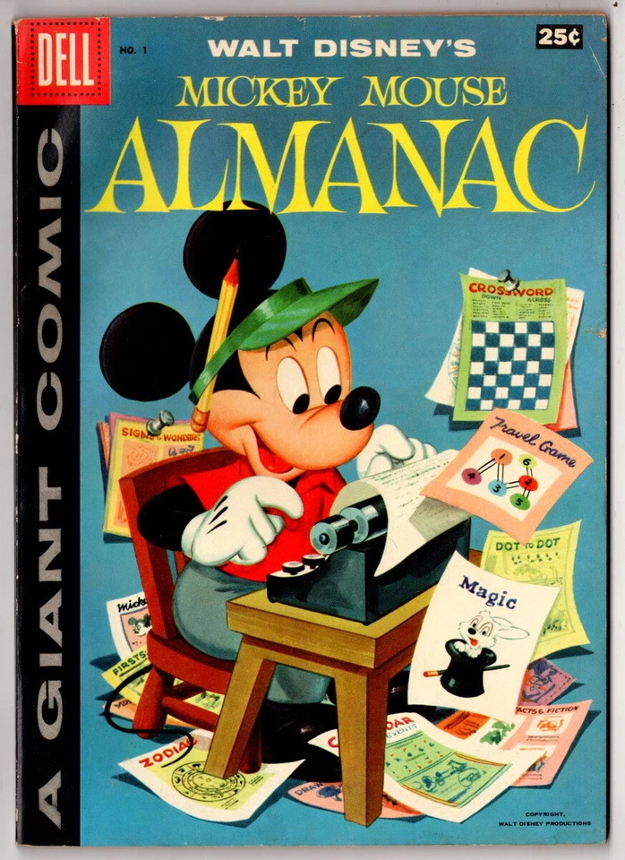 Walt Disney's Mickey Mouse Almanac #1, 1957, 7.0 F-VF - Image 1 of 2