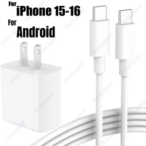 Fast Charger USB C-Type C Cable For iPhone 15 16 Pro Max Plus iPad Pro Samsung - Picture 1 of 14
