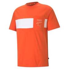 Puma Rebel Advanced Crew Neck Short Sleeve T-Shirt Mens Orange Casual Tops 58917
