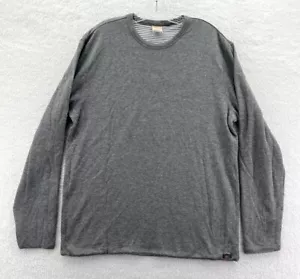 New Faherty Sweater Mens Small Gray Soft Cloud Cotton Reversible Striped Top - Picture 1 of 5