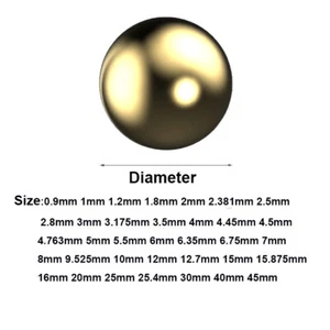 Precision Brass Bearing Ball Solid Beads Sphere Hobby Model Craft Art 0.9-45mm - Picture 1 of 7