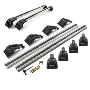 for SEAT LEON ST 2014-2020 COMBO ROOF LUGGAGE ROOF RACK ALUMINUM BLACK - Picture 1 of 9