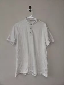 Bugatti Men’s Short Sleeve Shirt Off White Button Sleeve And Button Chest - Picture 1 of 7