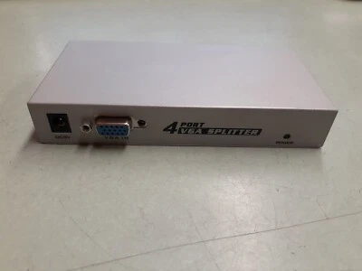 4 Port VGA XGA SVGA HD15 Video Splitter PC Laptop to TV LCD Monitor Display - Image 1 of 3