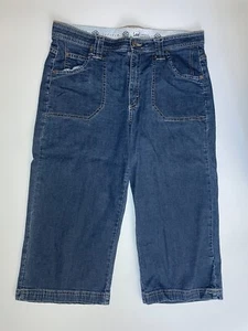 Lee Vintage Capri Cropped Jeans UK 18 W34" L22" Womens Comfort Waistband Blue - Imagen 1 de 10