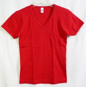 American Apparel rotes klassisches Mädchen V-Ausschnitt T-Shirt Größe Medium - Bild 1 von 4