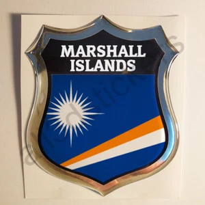 Pegatina Islas Marshall 3D Escudo Emblema Vinilo Adhesivo Resina Relieve Coche  - Picture 1 of 1