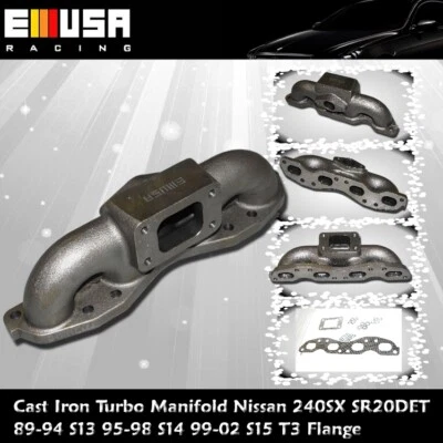 Cast Iron Manifold SR20DET ONLY fits Nissan 240SX 1989-1994 S13 1995-1998 S14S15 - Image 1 of 4
