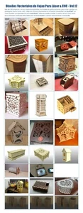 CDR DXF cutting files Ornamental Boxes & Deco Designs for Laser Cutter Engraver - Picture 1 of 10