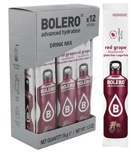 (165,28€/kg) 12 Sticks Bolero rote Traube Pulver Getränkepulver zuckerfrei - Bild 1 von 1