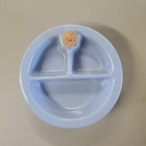 Vintage Baby Food Warming Divided Dish Baby Blue 1950s - Picture 1 of 5