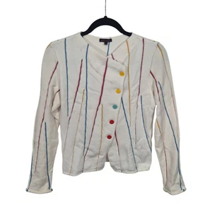 Suéter Aventures Des Toiles Mujer 10 Blanco Recortado Cárdigan Arte Para Usar EU 40 - Imagen 1 de 8