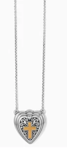 Brighton Two-Tone Crossroads Heart Necklace Style JM6002 NWT MSRP $78 - Picture 1 of 2