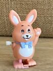 Vintage Wind Up Toy EASTER UNLIMITED Rare PINK Bunny #3707 Plastic