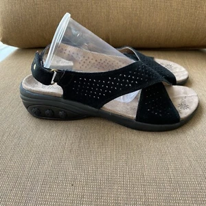 Sandalias para mujer Therafit 9.5 10/40 negras con correa cruzada zapatos Olivia gamuza perforada - Imagen 1 de 9