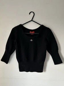 Women’s Vivienne Westwood Red Label Black Knit Orb Top - Size XS - Picture 1 of 5