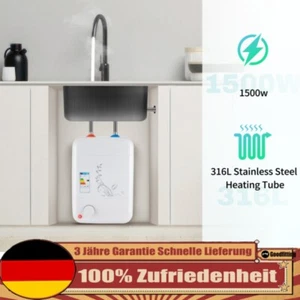 Durchlauferhitzer 1500W 220V Klein Elektrischer für Küche Badezimmer Dusche Neu - Bild 1 von 14