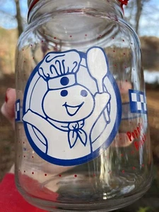Pillsbury Doughboy Poppin Fresh Glass Cookie Storage Jar Canister Fun Display - Picture 1 of 12