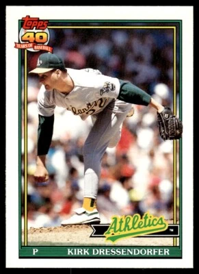 1991 Topps Traded #35T Kirk Dressendorfer - Oakland Athletics - Image 1 of 2