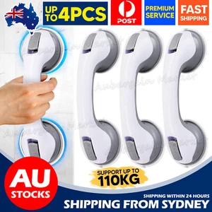 4X Bathroom Aid Bath Shower Hand Grab Grips Towel Suction Rail Bar Handle Toilet - Picture 1 of 13