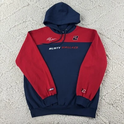 Moletom com capuz vintage CHASE AUTHENTICS Rusty Wallace NASCAR Racing anos 2000 L - Imagem 1 de 4