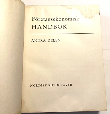 Foretagsekonomisk Handbok Danish Business Economics Textbook Andra Delen 1945 - Image 1 of 4