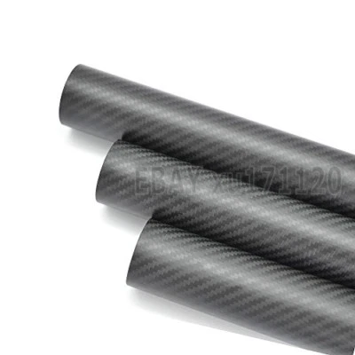 ID 110mm x OD 114mm x 500mm 3k Carbon Fiber Round Tube Matte (Roll Wrapped) - Image 1 of 3