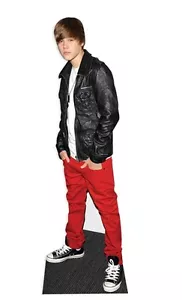 Justin Bieber Leather Jacket Singer Pop Star Figure Cardboard Cutout Stand Up - Bild 1 von 1