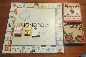 Vintage 1948 Board 1953 Monopoly Game Popular Edition Cards Wooden Pieces - Picture 1 of 12