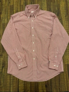 Brooks Brothers Shirt Mens Medium 1818 Original Polo Red White Plaid EUC - Picture 1 of 11