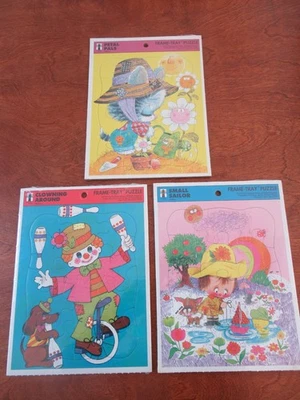Set of 3 Vintage 70's The Rainbow Works Frame-Tray Puzzles Unopened New - Image 1 of 2