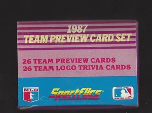 1987 Sportflics Team Preview Factory Boxed Set (26 Karten, 26 Logo Trivi NM-NM/MT - Bild 1 von 1
