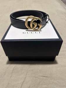Gucci 414516 GG Marmont Gürtel 80 GP & Leder schwarz - Bild 1 von 8