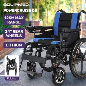EQUIPMED Electric Wheelchair Folding Long Range Airline Approved Lithium Battery - Picture 1 of 12