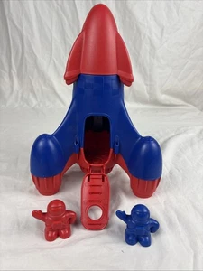 Green Toys Red & Blue Space Rocket Ship 12” X 9” 2 Astronauts USA 100% Recycled - Picture 1 of 9