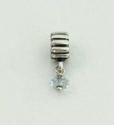 Pandora 925 Sterling Silver April Birthstone Aquamarine Retired Bead Charm - Image 1 of 4