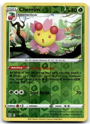 Cherrim 008/163 SWSH05: Battle Styles Holo Rare Reverse Holo Pokemon TCG LP - Image 1 of 2
