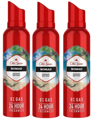 Old Spice Nomad Deodorant Body Spray 24 Hour Fresh Perfume No Gas 140ML Set Of 3 Foto 1 de 4