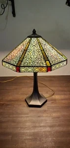 20 " Authentic Dale Tiffany Bohemian Stained Glass Table Lamp READ DESCRIPTION - Picture 1 of 22