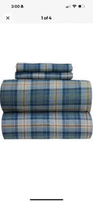 Juego de sábanas de franela Pendleton Queen Mosier a cuadros doble cepillado 170 gsm 100 % algodón Foto 1 de 4