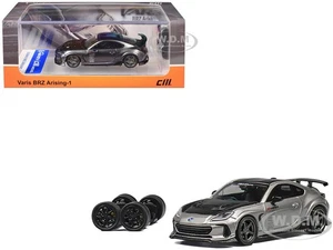 SUBARU BRZ VARIS RISERING-1 RHD GRAU MIT EXTRA RÄDERN 1/64 X CM MODELL CM64-BRZ-10 - Bild 1 von 7