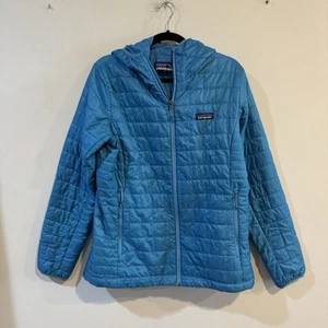 Patagonia Women’s Nano Puff Hoody Jacket Mako Blue Size Large - Picture 1 of 6