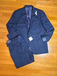 Brooks Brothers Regent Men’s Suit 40R 40x31 Navy Wool Matching Set NWT $499 - Picture 1 of 14