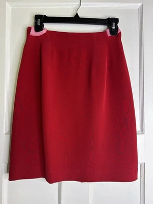 Vintage Red Silk Skirt By DONCASTER Size 4 Preowned: Fair - Image 1 of 4
