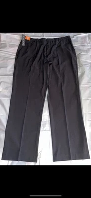 Pantalones Van Heusen Big & Tall Charcoal 44X34 para hombre nuevos con etiquetas, elásticos en 4 vías, sin planchar Foto 1 de 4