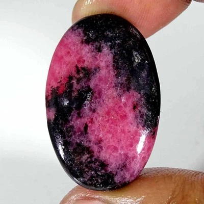 57.80Cts Natural Rhodonite Oval Cabochon Loose Gemstone 23x36x6mm - Image 1 of 4