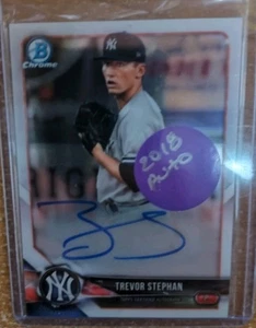 2018 Bowman Chrome #BCPA-TS Trevor Stephan Prospects Autograph Auto - Picture 1 of 2